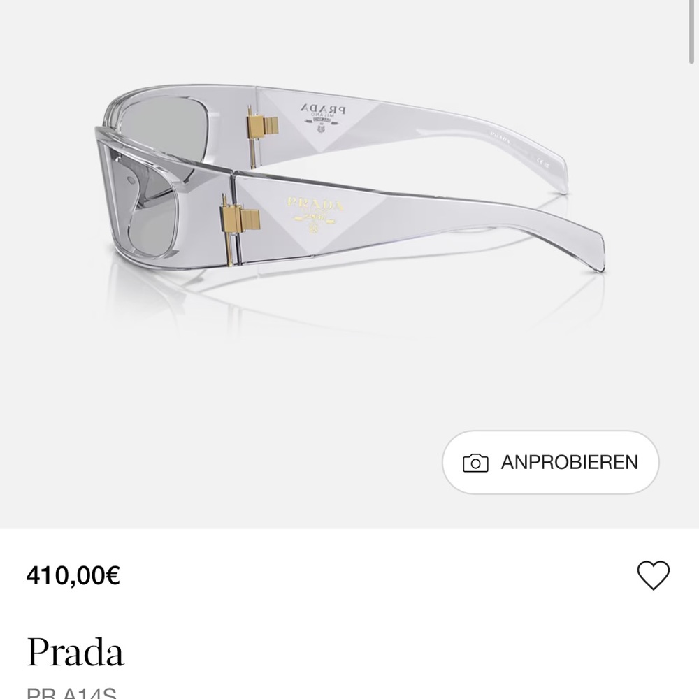 Prada Clear Frame Sunglasses with Gray Lenses - Picture 2 of 7